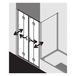 Kermi Duschkabine Liga Pendel-Falttür 4T 2T4 1850x1350x32mm ESG Klar 5mm Silber Ma... KERMI-LI2T4135181PK 4051484411048 (Abb. 1)