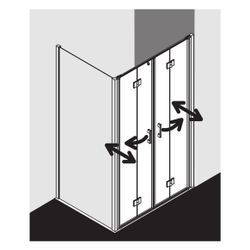 Kermi Duschkabine Liga Pendel-Falttür 4T 2T4 1850x1350x32mm ESG Klar 5mm Silber Ma... KERMI-LI2T4135181PK 4051484411048 (Abb. 1)