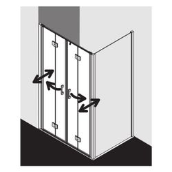 Kermi Duschkabine Liga Pendel-Falttür 4T 2T4 1850x1350x32mm ESG Klar 5mm Silber Ma... KERMI-LI2T4135181PK 4051484411048 (Abb. 1)