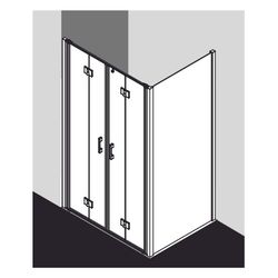 Kermi Duschkabine Liga Pendel-Falttür 4T 2T4 1850x1350x32mm ESG Klar 5mm Silber Ma... KERMI-LI2T4135181PK 4051484411048 (Abb. 1)