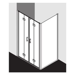 Kermi Duschkabine Liga Pendel-Falttür 4T 2T4 1850x1350x32mm ESG Klar 5mm Silber Ma... KERMI-LI2T4135181PK 4051484411048 (Abb. 1)