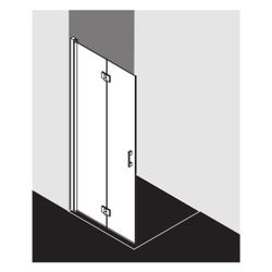 Kermi Walk-In Wall Liga Pendel-Faltür 2YL 2000x1200x32mm ESG Klar 5mm Silber Mattg... KERMI-LI2YL120201PK 4051484446958 (Abb. 1)