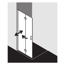 Kermi Walk-In Wall Liga Pendel-Faltür 2YL 2000x1200x32mm ESG Klar 5mm Silber Mattg... KERMI-LI2YL120201PK 4051484446958 (Abb. 1)