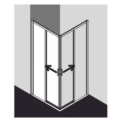 Kermi Duschkabine Liga Eckeinstieg 2T Pendel-Falttür Halbteil 2CL 2000x900x32mm ES... KERMI-LI2CL090201AK 4051484404774 (Abb. 1)