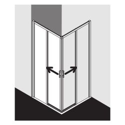 Kermi Duschkabine Liga Eckeinstieg 2T Pendel-Falttür Halbteil 2CL 2000x900x32mm ES... KERMI-LI2CL090201AK 4051484404774 (Abb. 1)