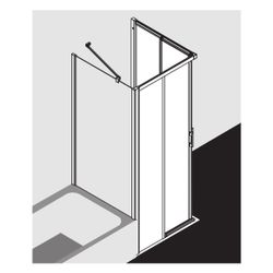 Kermi Duschkabine Liga Eckeinstieg 2T Gleittür bodenfrei Halbteil C2L 2000x900x32m... KERMI-LIC2L090201AK 4051484436690 (Abb. 1)