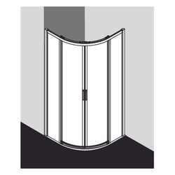Kermi Duschkabine Liga Viertelkreis Gleit bodenfrei C55 2000x900x32mm ESG Klar 4mm... KERMI-LIC55090201PK 4051484437826 (Abb. 1)