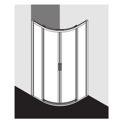 Kermi Duschkabine Liga Viertelkreis Gleit bodenfrei C55 2000x900x32mm ESG Klar 4mm... KERMI-LIC55090201PK 4051484437826 (Abb. 1)