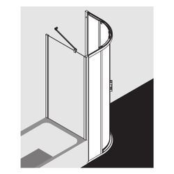 Kermi Duschkabine Liga Viertelkreis Gleit bodenfrei C55 2000x900x32mm ESG Klar 4mm... KERMI-LIC55090201PK 4051484437826 (Abb. 1)