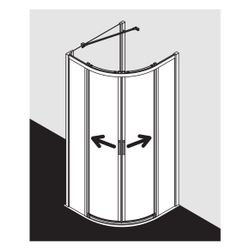 Kermi Duschkabine Liga Viertelkreis Gleit bodenfrei C55 2000x900x32mm ESG Klar 4mm... KERMI-LIC55090201PK 4051484437826 (Abb. 1)