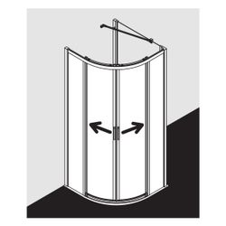 Kermi Duschkabine Liga Viertelkreis Gleit bodenfrei C55 2000x900x32mm ESG Klar 4mm... KERMI-LIC55090201PK 4051484437826 (Abb. 1)