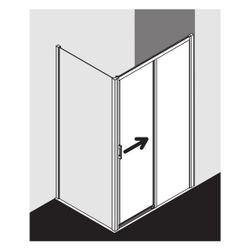 Kermi Duschkabine Liga Gleittür 2T bodenfrei Festfeld D2R 2000x1200x32mm ESG Klar ... KERMI-LID2R120201AK 4051484438755 (Abb. 1)