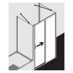 Kermi Duschkabine Liga Gleittür 2T bodenfrei Festfeld D2R 2000x1200x32mm ESG Klar ... KERMI-LID2R120201AK 4051484438755 (Abb. 1)