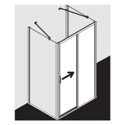 Kermi Duschkabine Liga Gleittür 2T bodenfrei Festfeld D2R 2000x1200x32mm ESG Klar ... KERMI-LID2R120201AK 4051484438755 (Abb. 1)