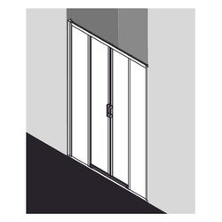 Kermi Duschkabine Liga Gleittür 4T bodenfrei Festfeld D4B 1850x1400x53mm ESG Klar ... KERMI-LID4B14018VPK 4051484439547 (Abb. 1)