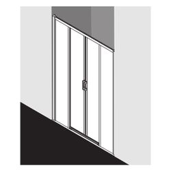 Kermi Duschkabine Liga Gleittür 4T bodenfrei Festfeld D4B 1850x1400x53mm ESG Klar ... KERMI-LID4B14018VPK 4051484439547 (Abb. 1)