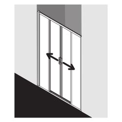 Kermi Duschkabine Liga Gleittür 4T bodenfrei Festfeld D4B 1850x1400x53mm ESG Klar ... KERMI-LID4B14018VPK 4051484439547 (Abb. 1)