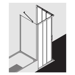 Kermi Duschkabine Liga Eckeinstieg 3T Gleittür Halbteil E3L 2000x800x32mm ESG Klar... KERMI-LIE3L080201PK 4051484587279 (Abb. 1)