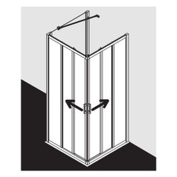 Kermi Duschkabine Liga Eckeinstieg 3T Gleittür Halbteil E3L 2000x800x32mm ESG Klar... KERMI-LIE3L080201PK 4051484587279 (Abb. 1)