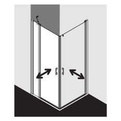 Kermi Duschkabine Liga Eckeinstieg 2T Pendel-Falttür Festfeld Halbteil EPL 2000x90... KERMI-LIEPL090201AK 4051484408239 (Abb. 1)