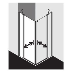 Kermi Duschkabine Liga Eckeinstieg 2T Pendel-Falttür Festfeld Halbteil EPL 2000x90... KERMI-LIEPL090201AK 4051484408239 (Abb. 1)