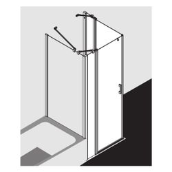Kermi Duschkabine Liga Eckeinstieg 2T Pendel-Falttür Festfeld Halbteil EPL 2000x90... KERMI-LIEPL090201AK 4051484408239 (Abb. 1)