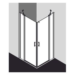 Kermi Duschkabine Liga Eckeinstieg 2T Pendel-Falttür Festfeld Halbteil EPL 2000x90... KERMI-LIEPL090201AK 4051484408239 (Abb. 1)