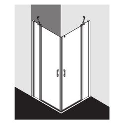 Kermi Duschkabine Liga Eckeinstieg 2T Pendel-Falttür Festfeld Halbteil EPL 2000x90... KERMI-LIEPL090201AK 4051484408239 (Abb. 1)