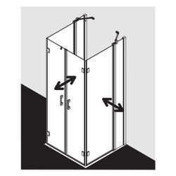 Kermi Duschkabine Liga U-Form Pen/Falt. Festfeld F2U 2000x885-910x32mm ESG Klar 5m... KERMI-LIF2U093201AK 4051484579229 (Abb. 1)