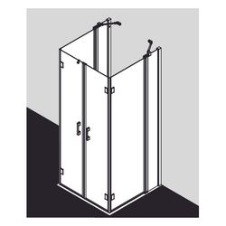 Kermi Duschkabine Liga U-Form Pen/Falt. Festfeld F2U 2000x885-910x32mm ESG Klar 5m... KERMI-LIF2U093201AK 4051484579229 (Abb. 1)