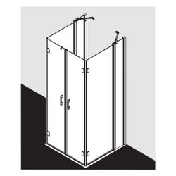 Kermi Duschkabine Liga U-Form Pen/Falt. Festfeld F2U 2000x885-910x32mm ESG Klar 5m... KERMI-LIF2U093201AK 4051484579229 (Abb. 1)