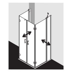 Kermi Duschkabine Liga U-Form Pen/Falt. Festfeld F2U 2000x885-910x32mm ESG Klar 5m... KERMI-LIF2U093201AK 4051484579229 (Abb. 1)
