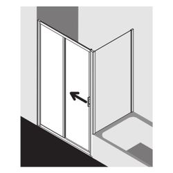 Kermi Duschkabine Liga Gleittür 2T Festfeld G2L 2000x1400x32mm ESG Klar 4mm Silber... KERMI-LIG2L140201AK 4051484589044 (Abb. 1)