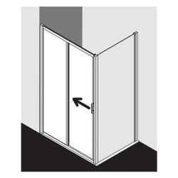 Kermi Duschkabine Liga Gleittür 2T Festfeld G2L 2000x1400x32mm ESG Klar 4mm Silber... KERMI-LIG2L140201AK 4051484589044 (Abb. 1)