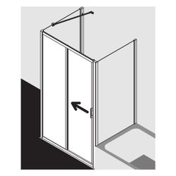 Kermi Duschkabine Liga Gleittür 2T Festfeld G2L 2000x1400x32mm ESG Klar 4mm Silber... KERMI-LIG2L140201AK 4051484589044 (Abb. 1)