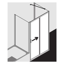 Kermi Duschkabine Liga Gleittür 2T Festfeld G2R 2000x1400x32mm ESG Klar 4mm Silber... KERMI-LIG2R14020VAK 4051484589945 (Abb. 1)