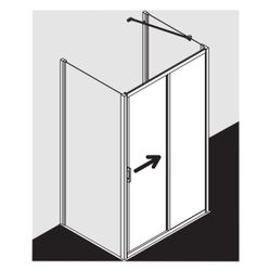 Kermi Duschkabine Liga Gleittür 2T Festfeld G2R 2000x1400x32mm ESG Klar 4mm Silber... KERMI-LIG2R14020VAK 4051484589945 (Abb. 1)