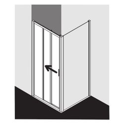 Kermi Duschkabine Liga Gleittür 3T Festfeld G3L 2000x850x32mm ESG Klar 4mm Silber ... KERMI-LIG3L085201AK 4051484590484 (Abb. 1)