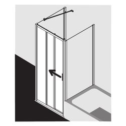 Kermi Duschkabine Liga Gleittür 3T Festfeld G3L 2000x850x32mm ESG Klar 4mm Silber ... KERMI-LIG3L085201AK 4051484590484 (Abb. 1)