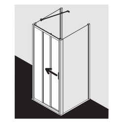 Kermi Duschkabine Liga Gleittür 3T Festfeld G3L 2000x850x32mm ESG Klar 4mm Silber ... KERMI-LIG3L085201AK 4051484590484 (Abb. 1)