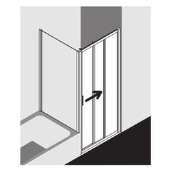 Kermi Duschkabine Liga Gleittür 3T Festfeld G3R 1850x900x32mm ESG Klar 4mm Silber ... KERMI-LIG3R090181PK 4051484591337 (Abb. 1)