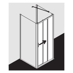 Kermi Duschkabine Liga Gleittür 3T Festfeld G3R 1850x900x32mm ESG Klar 4mm Silber ... KERMI-LIG3R090181PK 4051484591337 (Abb. 1)