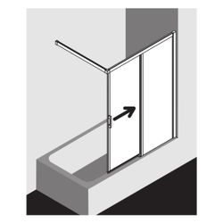 Kermi Duschkabine Liga Gleittür 2T Festfeld H2R 1500x1000x32mm ESG Klar 4mm Silber... KERMI-LIH2R100151AK 4051484656838 (Abb. 1)