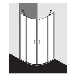 Kermi Duschkabine Liga Viertelkreis Pendel Festfeld P55 1850x900x32mm ESG Klar 4mm... KERMI-LIP55090181AK 4051484409076 (Abb. 1)