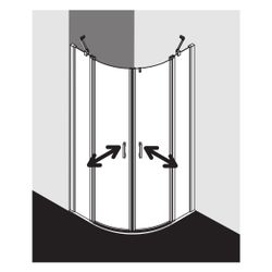 Kermi Duschkabine Liga Viertelkreis Pendel Festfeld P55 1850x900x32mm ESG Klar 4mm... KERMI-LIP55090181AK 4051484409076 (Abb. 1)