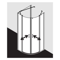 Kermi Duschkabine Liga Viertelkreis Pendel Festfeld P55 1850x900x32mm ESG Klar 4mm... KERMI-LIP55090181AK 4051484409076 (Abb. 1)