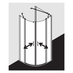 Kermi Duschkabine Liga Viertelkreis Pendel Festfeld P55 1850x900x32mm ESG Klar 4mm... KERMI-LIP55090181AK 4051484409076 (Abb. 1)
