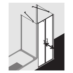 Kermi Duschkabine Liga Pendeltür PTD 2000x900x32mm ESG Klar 4mm Silber Mattglanz A... KERMI-LIPTD090201AK 4051484409595 (Abb. 1)