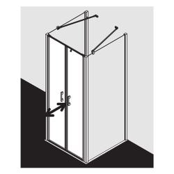 Kermi Duschkabine Liga Pendeltür PTD 2000x900x32mm ESG Klar 4mm Silber Mattglanz A... KERMI-LIPTD090201AK 4051484409595 (Abb. 1)