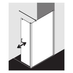 Kermi Walk-In Wall Liga beweglich Flügel T1R 2000x1200x32mm ESG Klar 5mm Silber Ma... KERMI-LIT1R120201PK 4051484467670 (Abb. 1)